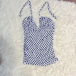 Polka Dot Halter Tankini Top